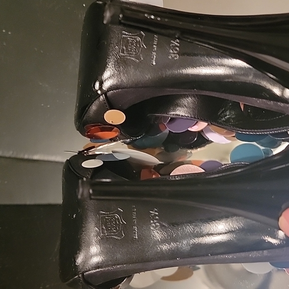 Pierre Hardy new this yr shoes shimmering black with big sequins sz 36.5, 4in he - Picture 8 of 10